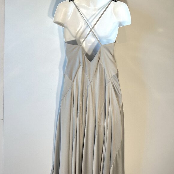 ASOS Silver Drop Waist Floor Length Dress - Picture 6 of 9